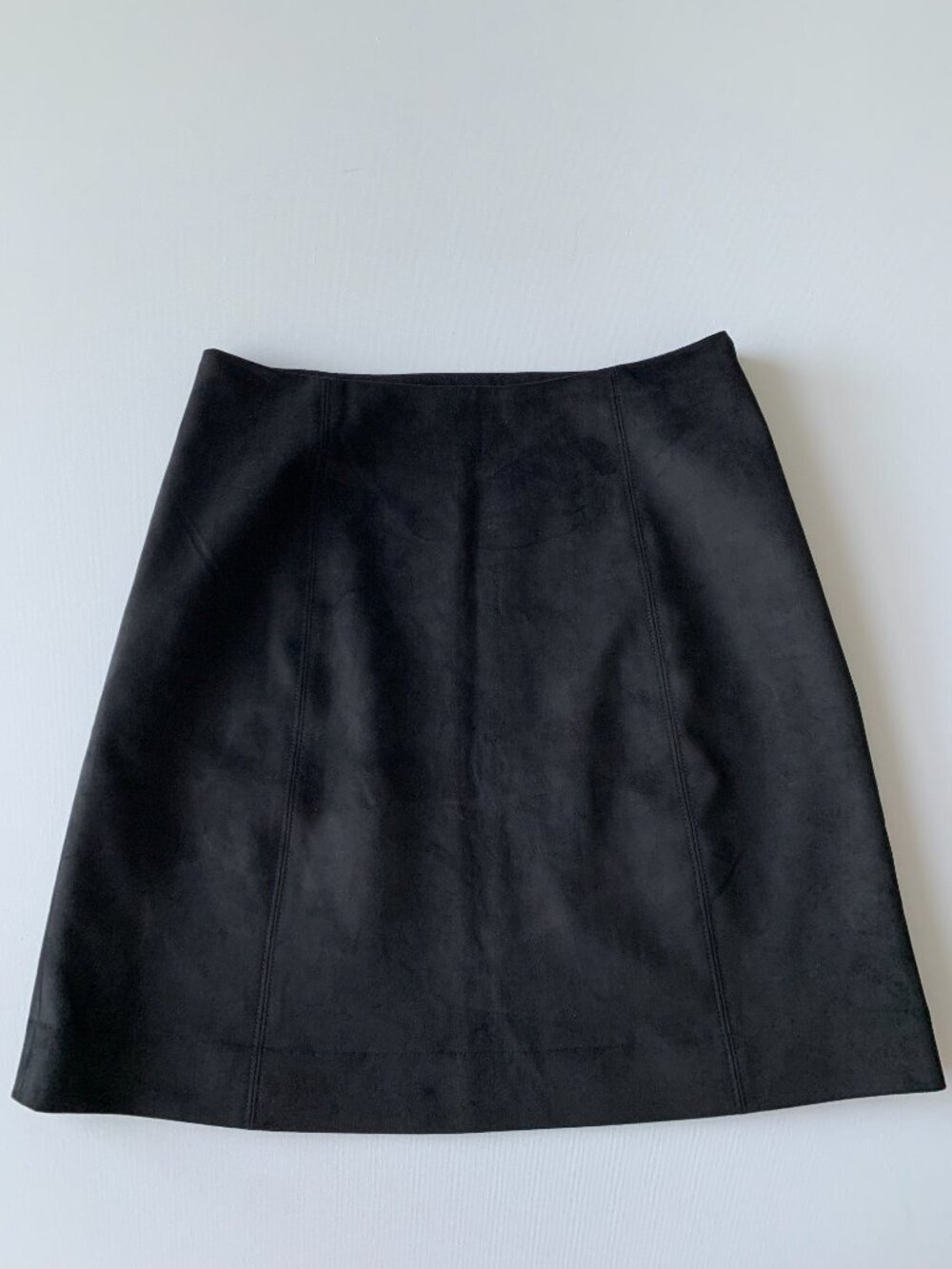 Babaton Skirt A-line Size 10 Black Faux Suede - Picture 7 of 8